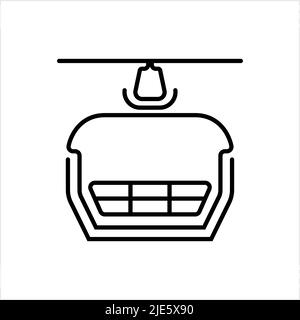 Ski Lift Icon, Aerial Lift Icon Vektor-Kunst Illustration Stock Vektor