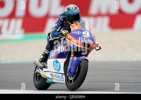 Assen, Niederlande. 25. Juni 2022. ASSEN, NIEDERLANDE - 25. JUNI: Jorge Navarro von Flexbox HP40 und Spanien während der Qualifikation für die MotoGP2 Niederlande bei TT Assen am 25. Juni 2022 in Assen, Niederlande. (Foto von Andre Weening/Orange Picics) Credit: Orange Pics BV/Alamy Live News Stockfoto