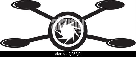 Vorlage für Vektorgrafik für das Logo der Drohne Stock Vektor