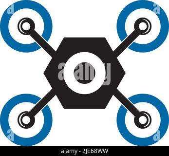 Vorlage für Vektorgrafik für das Logo der Drohne Stock Vektor