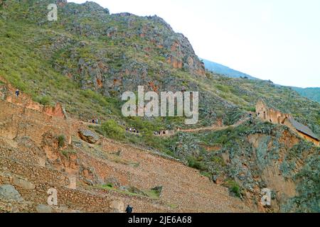 Ollantaytambo, die letzte Festung der Inkas in der Provinz Urubamba, heiliges Tal der Inkas, Region Cusco, Peru, Südamerika Stockfoto