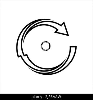 Drehungssymbol, Drehungssymbol, Kreisförmiges Drehungssymbol Vektorgrafik Stock Vektor