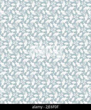 Florales Vektorornament. Nahtlose abstrakte klassische Hintergrund mit Blättern. Muster mit sich wiederholenden weißen Blättern. Ornament für Tapeten und Verpackungen Stock Vektor