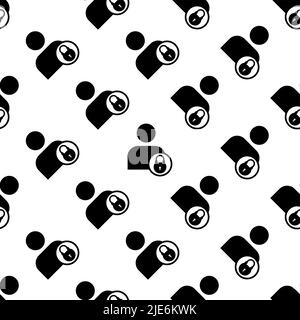 Sichere Benutzeranmeldung, Passwortgeschützt, Schutz Personenbezogener Daten, Authentifizierungs-Symbol, Symbol Für Datenschutz Im Internet Nahtloses Muster Vektor Kunst Illus Stock Vektor