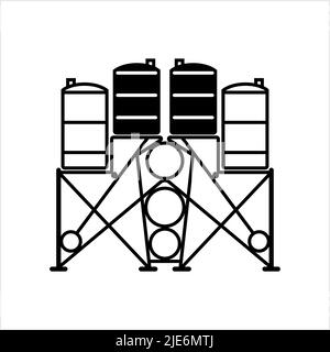 Wasserturm Symbol Vektor Kunst Illustration Stock Vektor