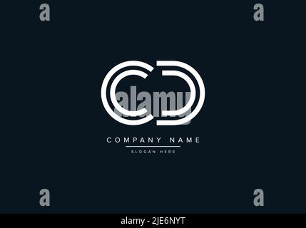 CD mit dem Alphabet mit dem Symbol für einen abstrakten Buchstaben Stock Vektor