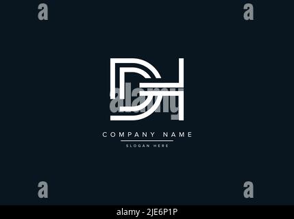 Alphabet Symbol für abstrakten Buchstaben Logo DH Stock Vektor