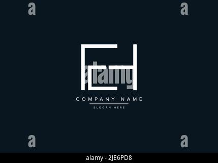 Alphabet Symbol für abstrakten Buchstaben Logo EH Stock Vektor