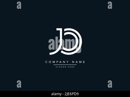 Alphabet Symbol für abstrakten Buchstaben JO Stock Vektor