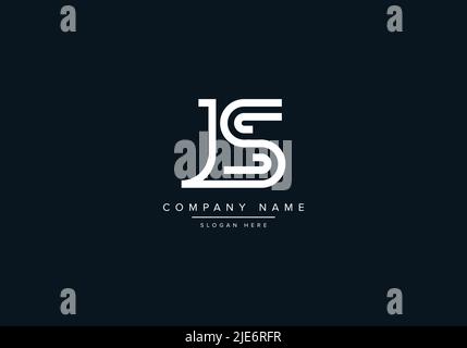 Alphabet Symbol für abstrakten Buchstaben JS Stock Vektor