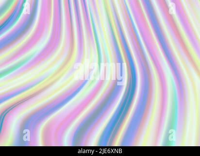Abstrakter Hintergrund mit bunten chromatischen Wellen in sanften Farben, Hologramm-Folienmuster Stock Vektor