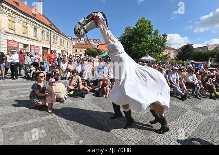 Straznice, Tschechische Republik. 25.. Juni 2022. Internationales Folklorefestival Straznice 2022 in Straznice, Tschechische Republik, 25. Juni 2022. Quelle: Igor Zehl/CTK Photo/Alamy Live News Stockfoto