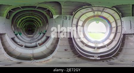 Das Innere der alten Armee russischen Jet 360 Grad Foto Stockfoto