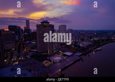 Canal Street vom Mississippi aus gesehen Stockfoto