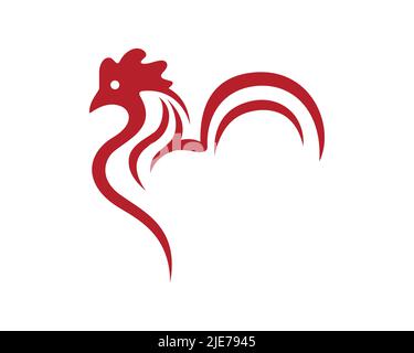 Simple Rooster visualisiert mit Silhouette Style Stock Vektor