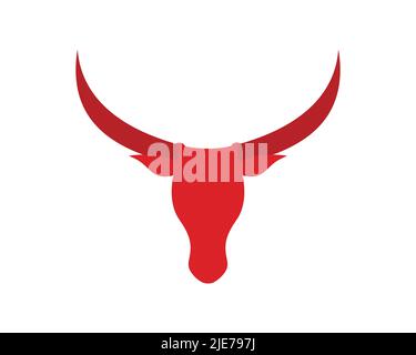 Einfaches Bull Head Symbol mit roter Farbe Stock Vektor