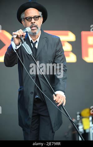 25. Juni 2022, Leeds, South Yorkshire, USA: Jo Boxers , Auftritt beim Lets Rock Leeds 80s Festival , Großbritannien , 25.06.2022 (Bildnachweis: © Robin Burns/ZUMA Press Wire) Stockfoto