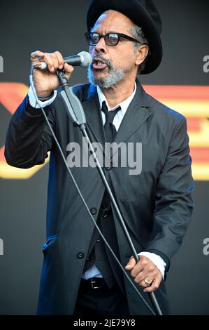 25. Juni 2022, Leeds, South Yorkshire, USA: Jo Boxers , Auftritt beim Lets Rock Leeds 80s Festival , Großbritannien , 25.06.2022 (Bildnachweis: © Robin Burns/ZUMA Press Wire) Stockfoto