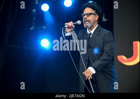 25. Juni 2022, Leeds, South Yorkshire, USA: Jo Boxers , Auftritt beim Lets Rock Leeds 80s Festival , Großbritannien , 25.06.2022 (Bildnachweis: © Robin Burns/ZUMA Press Wire) Stockfoto