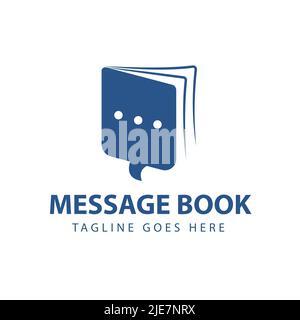 Illustrator Book Talk Logo-Vorlage, Chat-Box Vektor-Logo-Design Stock Vektor