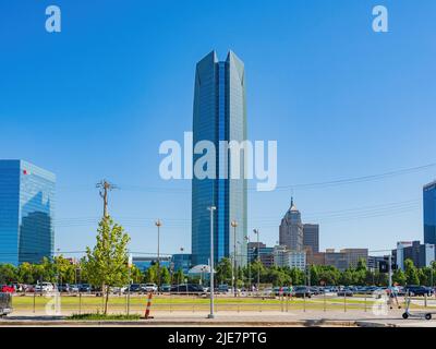 Oklahoma, JUN 25 2022 - Sonnenansicht der Innenstadt von Oklahoma Stockfoto