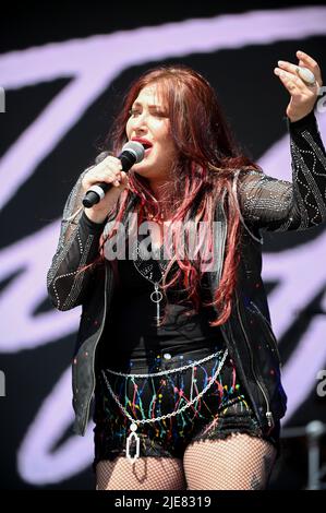 25. Juni 2022, Leeds, South Yorkshire, USA: Tiffany , Auftritt beim Lets Rock Leeds 80s Festival , Großbritannien , 25.06.2022 (Bildquelle: © Robin Burns/ZUMA Press Wire) Stockfoto