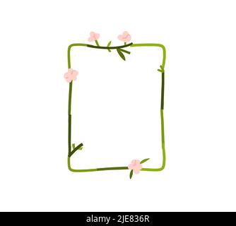 Handgezeichneter Vektor abstrakte grafische Illustration mit Clipart Illustration von Ornament Blätter Rahmen mit Blumen, Kamille und Blätter in einfachen Stil Stock Vektor