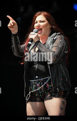 25. Juni 2022, Leeds, South Yorkshire, USA: Tiffany , Auftritt beim Lets Rock Leeds 80s Festival , Großbritannien , 25.06.2022 (Bildquelle: © Robin Burns/ZUMA Press Wire) Stockfoto