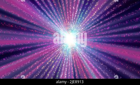 Partikel-Laser-Licht Farbstrahl Abbildung Rendern Stockfoto