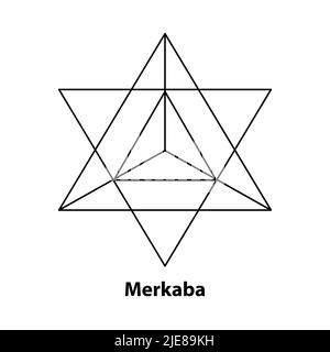Blume des Lebens Symbol Metatron Heilige Geometrie. Logo Icon Geometrisches mystisches Mandala der Alchemie esoterischer Samen des Lebens. Stock Vektor