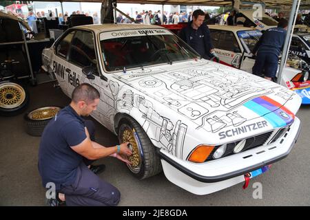 Schnitzer BMW 635 Rennwagen beim Festival of Speed 2022 in Goodwood, Sussex, UK Stockfoto