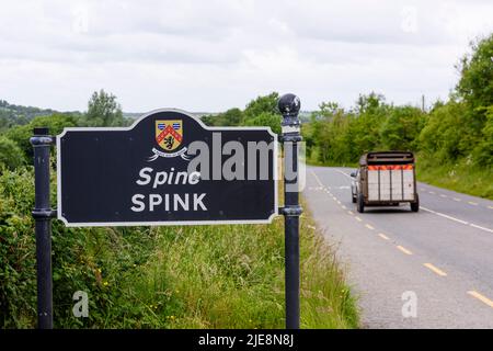 Melden Sie sich beim Approach to Spink, Republik Irland an Stockfoto