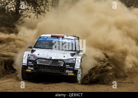 20 KAJETANOWICZ Kajetan (pol), SZCZEPANIAK Maciej (pol), Skoda Fabia Evo, Aktion während der Safari-Rallye Kenia 2022, 6. Runde der WRC World Rally Car Championship 2022, vom 23. Bis 26. Juni 2022 in Nairobi, Kenia - Foto: Nikos Katikis/DPPI/LiveMedia Stockfoto