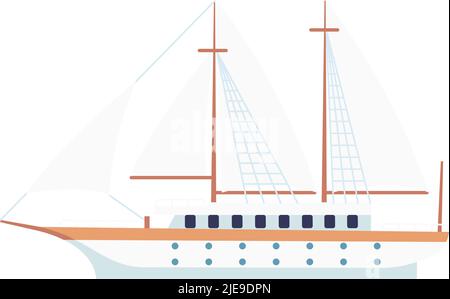 Symbol für weißen Segelschoner. Marinereiseschiff Stock Vektor