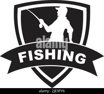 Angelverein Logo Design Vektor Vorlage Illustration Stock Vektor