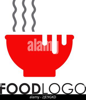 Food-Logo-Design mit Vorlage für die Abbildung mit dem Symbol „Schüssel“ Stock Vektor