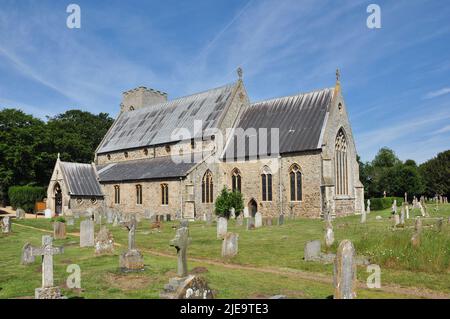 St Mary's Church, Old Hunstanton, Norfolk, England, Großbritannien Stockfoto