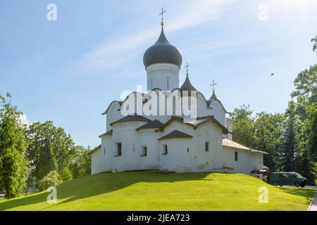 Kirche Vasiliya na gorke (St. Basilius der große auf dem Hügel. Pskow, Russland Stockfoto