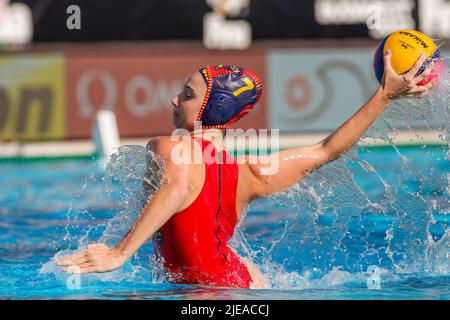 BUDAPEST, UNGARN - 26. JUNI: Anna Novikova aus Kasachstan während der Finalspiele der FINA World Championships Budapest 2022 1/8 in Kasachstan gegen Spanien am 26. Juni 2022 in Budapest, Ungarn (Foto: Albert ten Hove/Orange Picts) Stockfoto