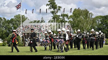 Hassocks, Großbritannien. 26.. Juni 2022. 26. Juni 2022. Das Al Shira'aa Hickstead Derby Meeting. Die Romford-Band der Royal British Legion während des Al Shira'aa Derby. Kredit: Sport In Bildern/Alamy Live Nachrichten Stockfoto