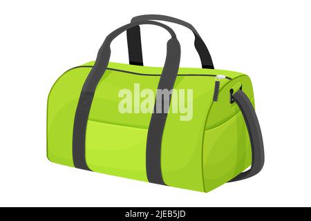 Sporttasche für Sportbekleidung und Ausrüstung. Reisetasche, Seesack-Symbol isoliert auf weißem Hintergrund, Tasche für Training und Fitness. Sporttasche. Vektorillust Stock Vektor