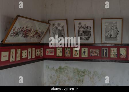 Reis Magos Fort Goa Indien Juli 25 2022 Interiors von Reis Magos Fort in Goa, das das Gebäude Architektur und Museum zeigt Stockfoto