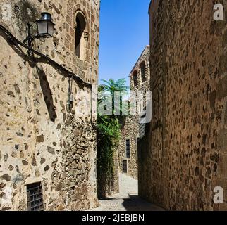 Die Altstadt von Caceres ist das wichtigste Zentrum der zivilen und religiösen Architektur für den spanischen Renaissance-Stil Stockfoto