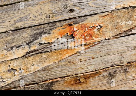 Verlassene alte hölzerne Fischerboot, Isle of Mull Stockfoto