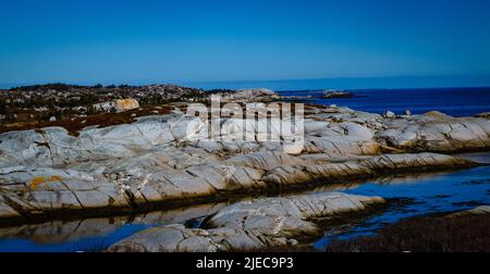 Leuchtturmweg bei peggys Cove Nova scotia Stockfoto