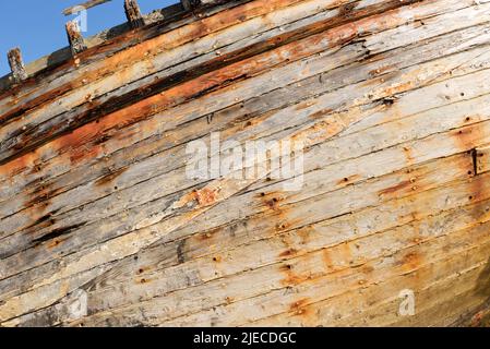 Verlassene alte hölzerne Fischerboot, Isle of Mull Stockfoto
