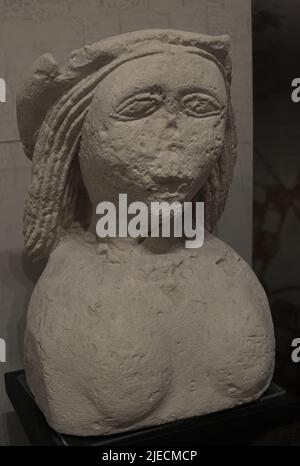 Weibliche Steinbüste. Es wurde offenbar in den Tempeln von Ggantija auf der Insel Gozo entdeckt. Malta. Gozo Museum für Archäologie. Cittadela von Victoria in Gozo. Malta. Stockfoto