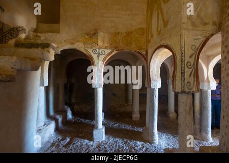 Innenansicht der Eremitage von San Baudelio de Berlanga Stockfoto