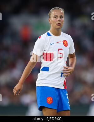 Leeds, England, 24.. Juni 2022. Lynn Wilms aus den Niederlanden beim Freundschaftsspiel der Women's International in der Elland Road, Leeds. Bildnachweis sollte lauten: Isaac Parkin / Sportimage Stockfoto