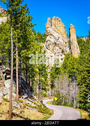 Needles Highway im Custer State Park in den Black Hills von South Dakota USA Stockfoto